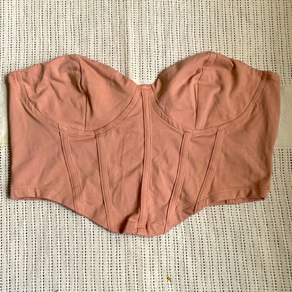 Pink Corset Style Bandeau Top